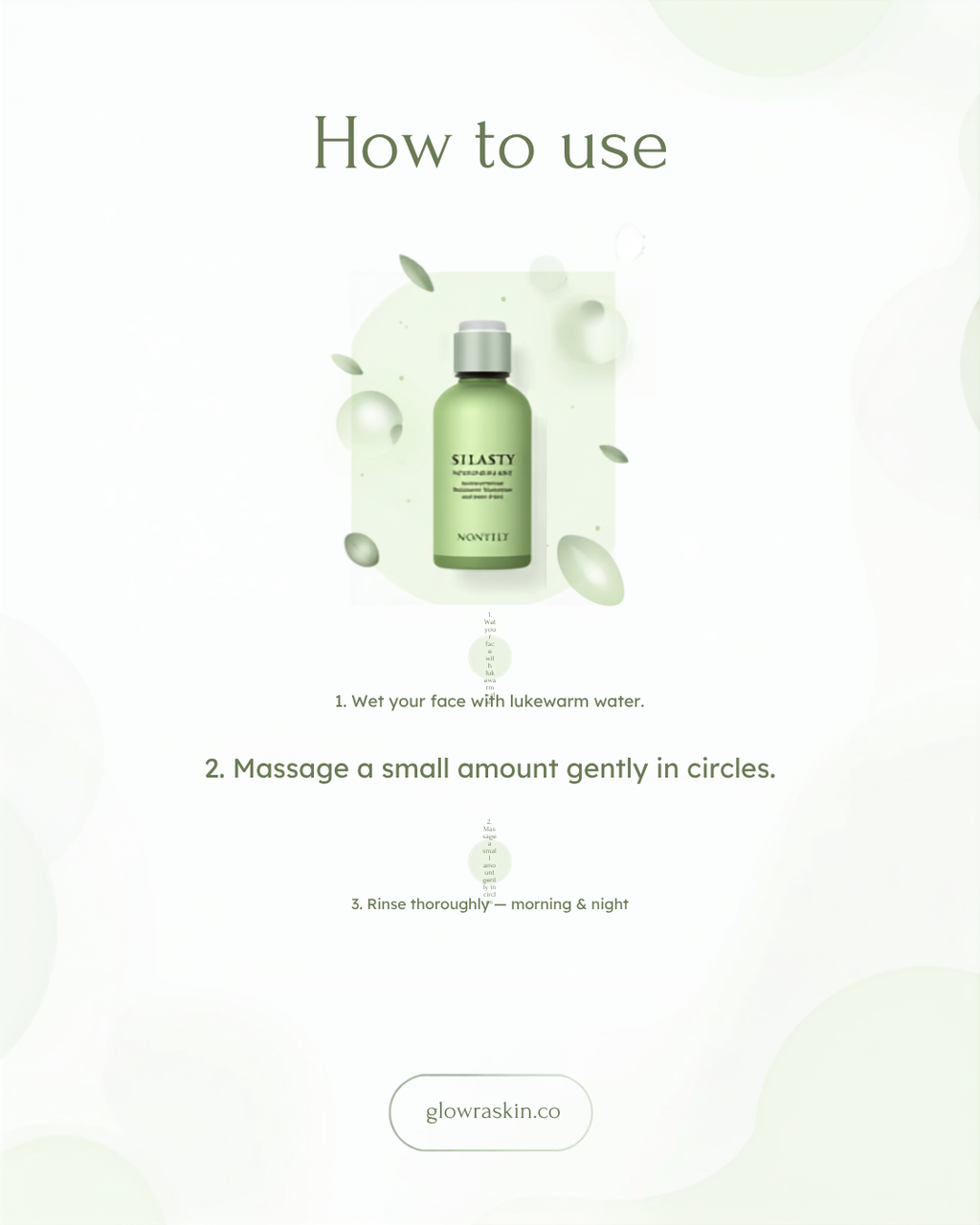 How to use Glowraskin Centella Cleanser - 3 steps