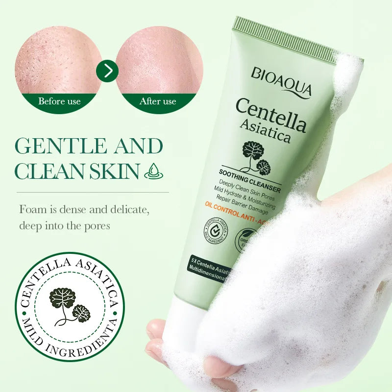 Glowraskin Centella Asiatica Soothing Cleanser — Deep Clean + Barrier Repair | 100g