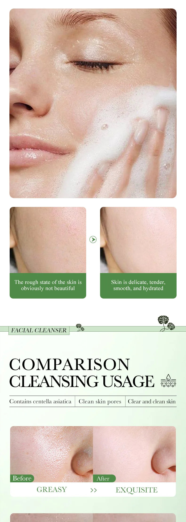 Glowraskin Centella Asiatica Soothing Cleanser — Deep Clean + Barrier Repair | 100g
