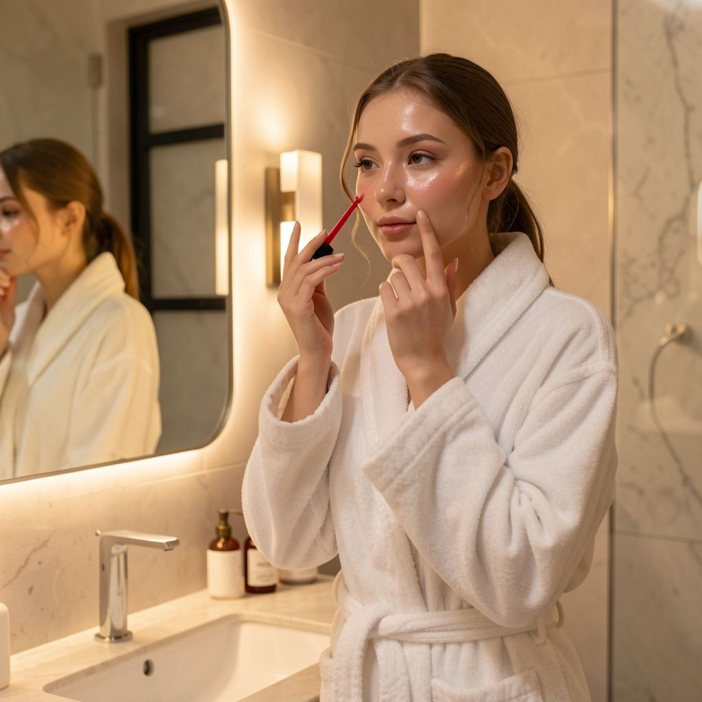Glowraskin mujer aplicando serum
